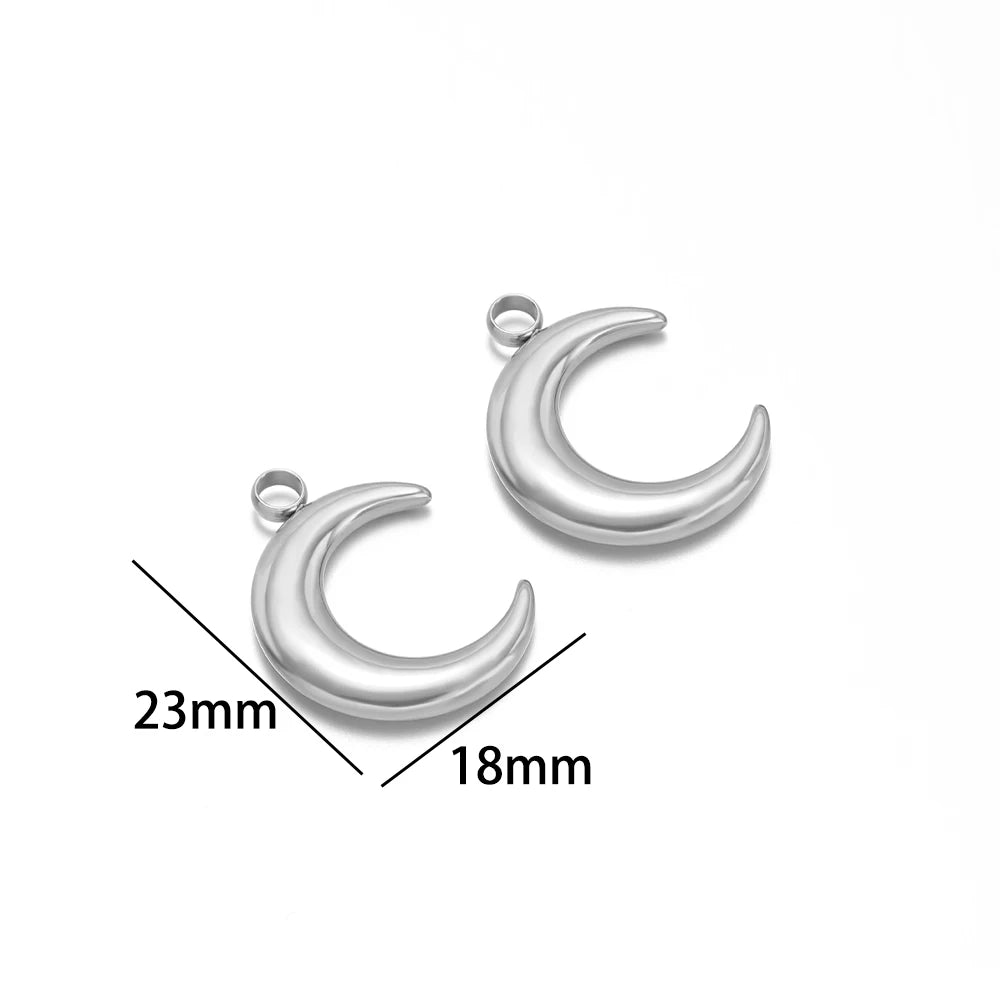 Top Quality Stainless Steel 18k Gold Plated Moon  Light Luxury Niche Design Pendant for Women's Jewelry Necklace