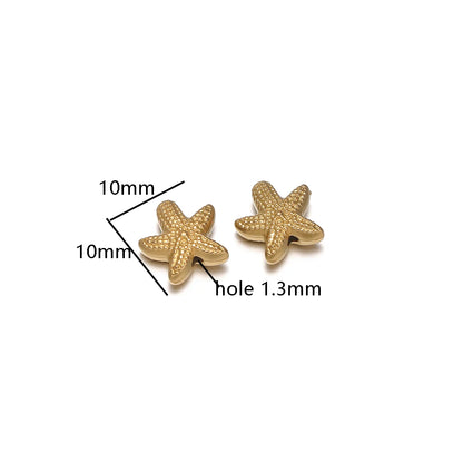 Wholesale 18k Gold Plated Stainless Steel Snail Turtle Starfish Eephant Charm Pendant for DIY Necklace Jewelry Making
