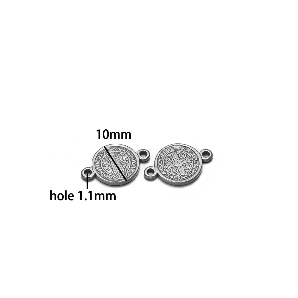 Unisex Religious Ornament Stainless Steel Gold Plated Double Hole Jesus Charm Pendant for Jewelry Making Wholesale