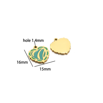 Stainless Steel Gold Plated butterfly Fan Gourd Octopus Tortoise Charm Pendant for Jewelry Necklace Making Accessories
