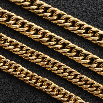E578 Wholesale Aluminium Chain Trunk Gold Silver Chain Custom Permanent Cuban Chains for Men Jewelry Diy