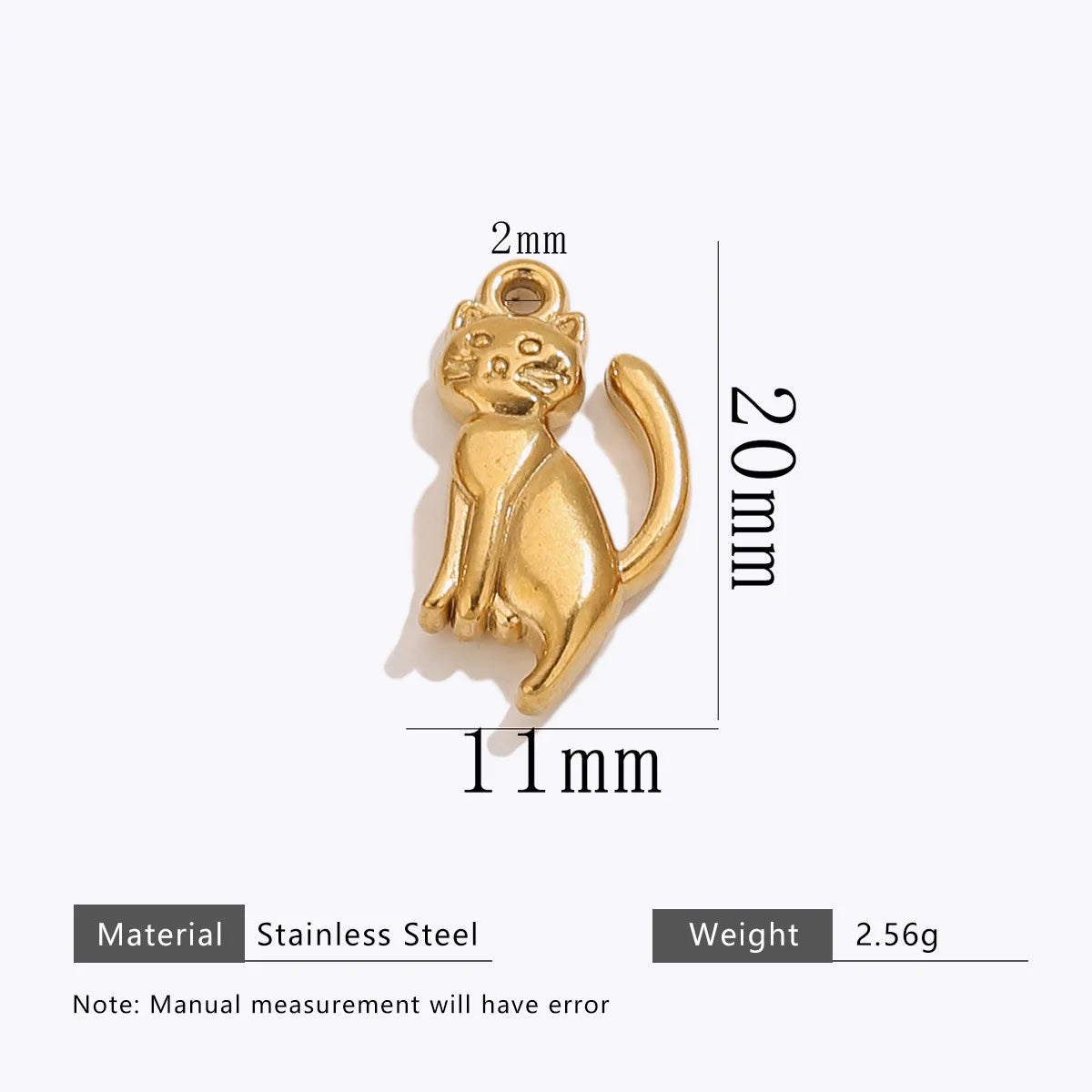 Trendy Stainless Steel 18k Gold Plated Moon Tellurion cat Charms Pendant for DIY Jewelry Necklace Making