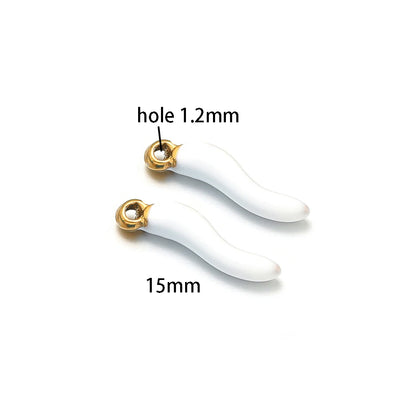 Colorful Enamel Stainless Steel 18K Gold Plated Red Pepper Chilli Charms Pendant for Jewelry Findings & Components