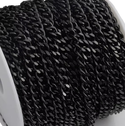 D1049 Gun Black Plating Stainless Steel Jewelry Necklace Bracelet Body Chains Truck Cuban Paper Clip Roller Fashion Men Chains