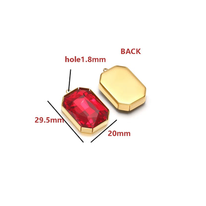 Gold Plated Polygon Charm Faceted Glass Pendant with 1.8mm Hole Geometric Crystal Charms for DIY Jewelry Making Wholesale