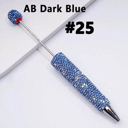 Full Rhinestone Beadable Clay Ballpoint Pens - DIY Beaded Plastic Pen for School Office Gift