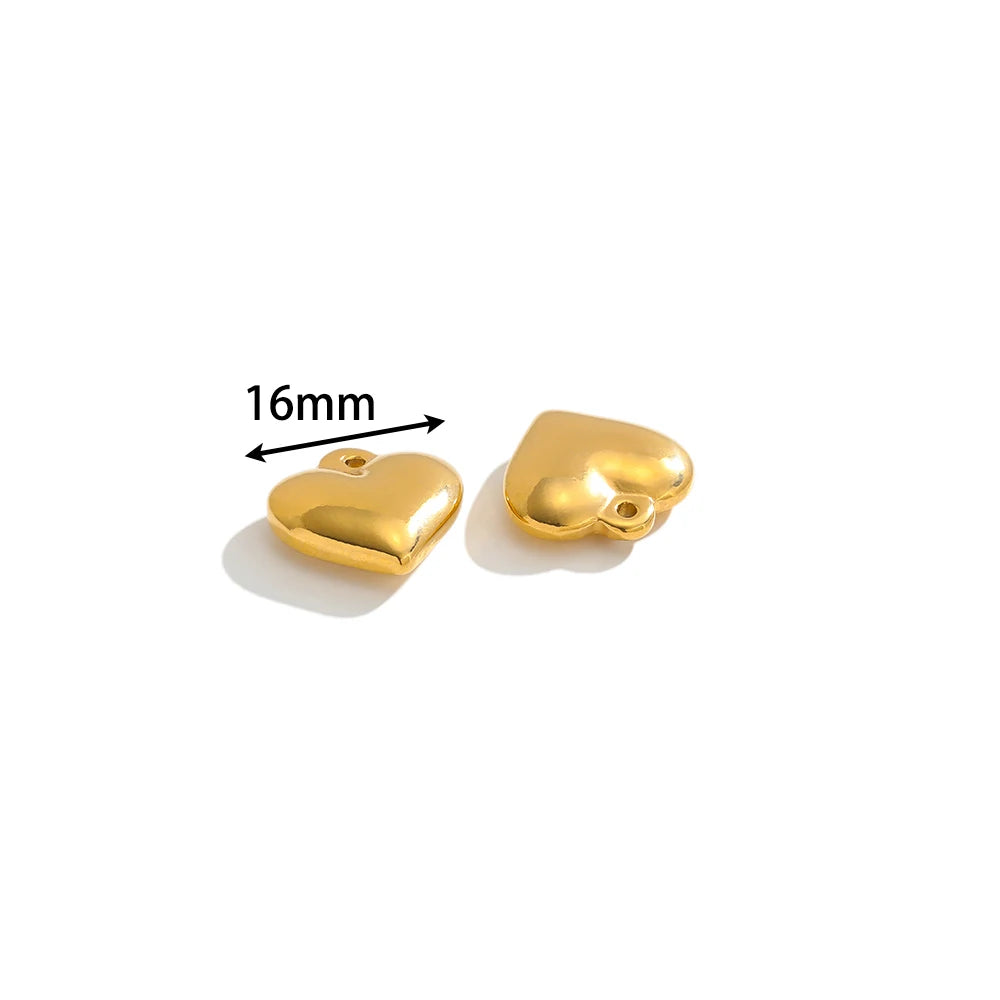 Popular Stainless Steel Gold Plated Charm Love Lock Bear Heart  Charm Pendant for DIY Jewelry Necklace Making