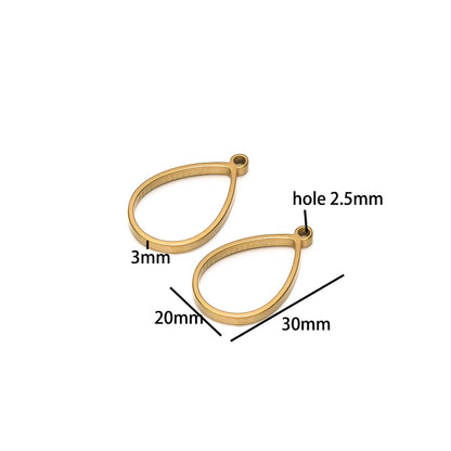 304 Stainless Steel 18k Gold Plated Rhombus Heart Moon Square Charm Pendant for DIY Handmade Necklace Jewelry Making