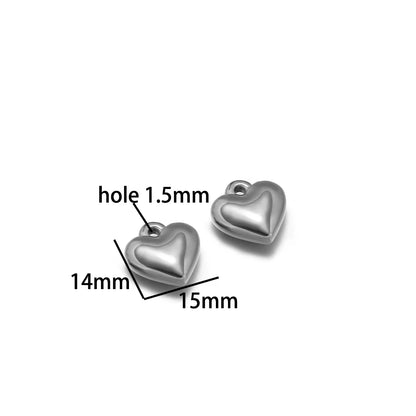 Fashion love Pendant 18k Gold Plated Stainless Steel Heart Shape Charm Pendant for DIY Jewelry Making Accessories