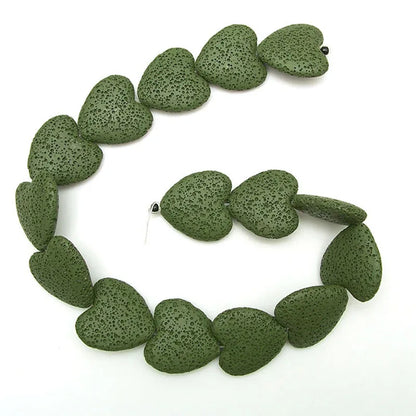 Wholesale Heart Shaped Multi Colors Pink Red Volcanic Rock Lava Stone Beads for Jewelry Making 20mm