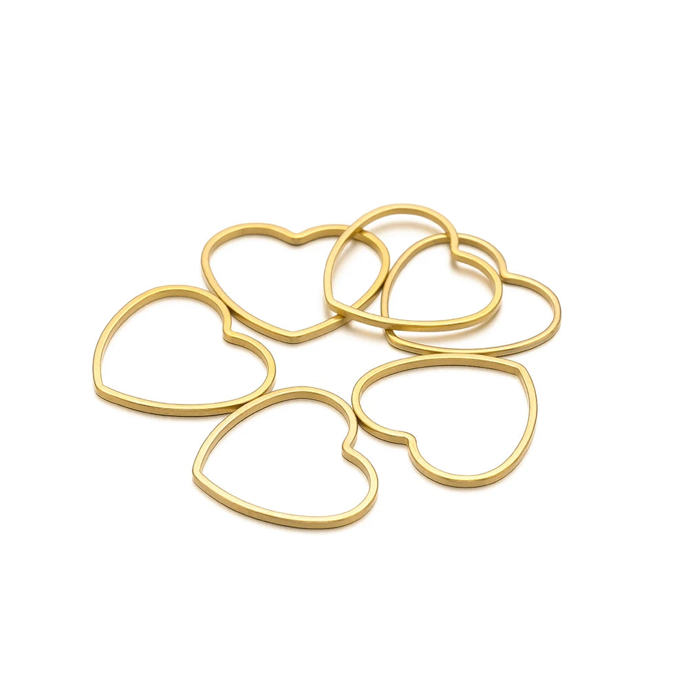 Best Selling Stainless Steel Gold  Plated Charm Heart-Shape Charm Pendant for DIY Jewelry Necklace Making