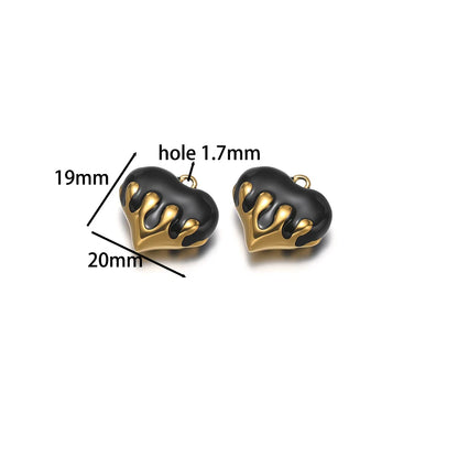 New Arrival Stainless Steel 18k Gold Plated Multicolor Oil Drop Heart Charm Pendant for Jewelry Necklace Making