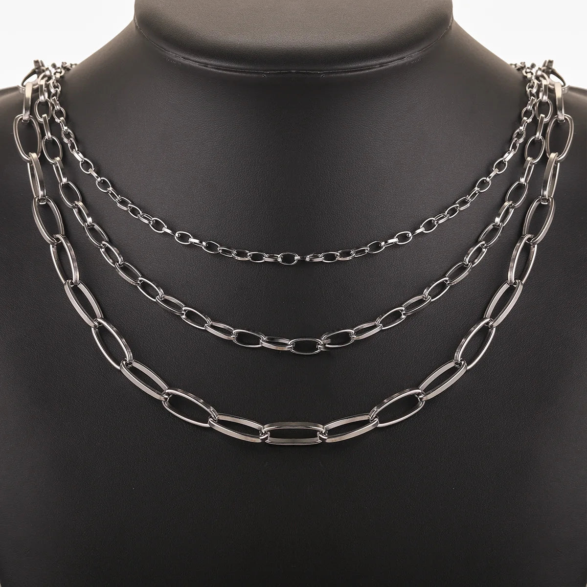 A3119 Non tarnish O shape oval link chain bulk necklace bracelet jewelry making diy wholesale