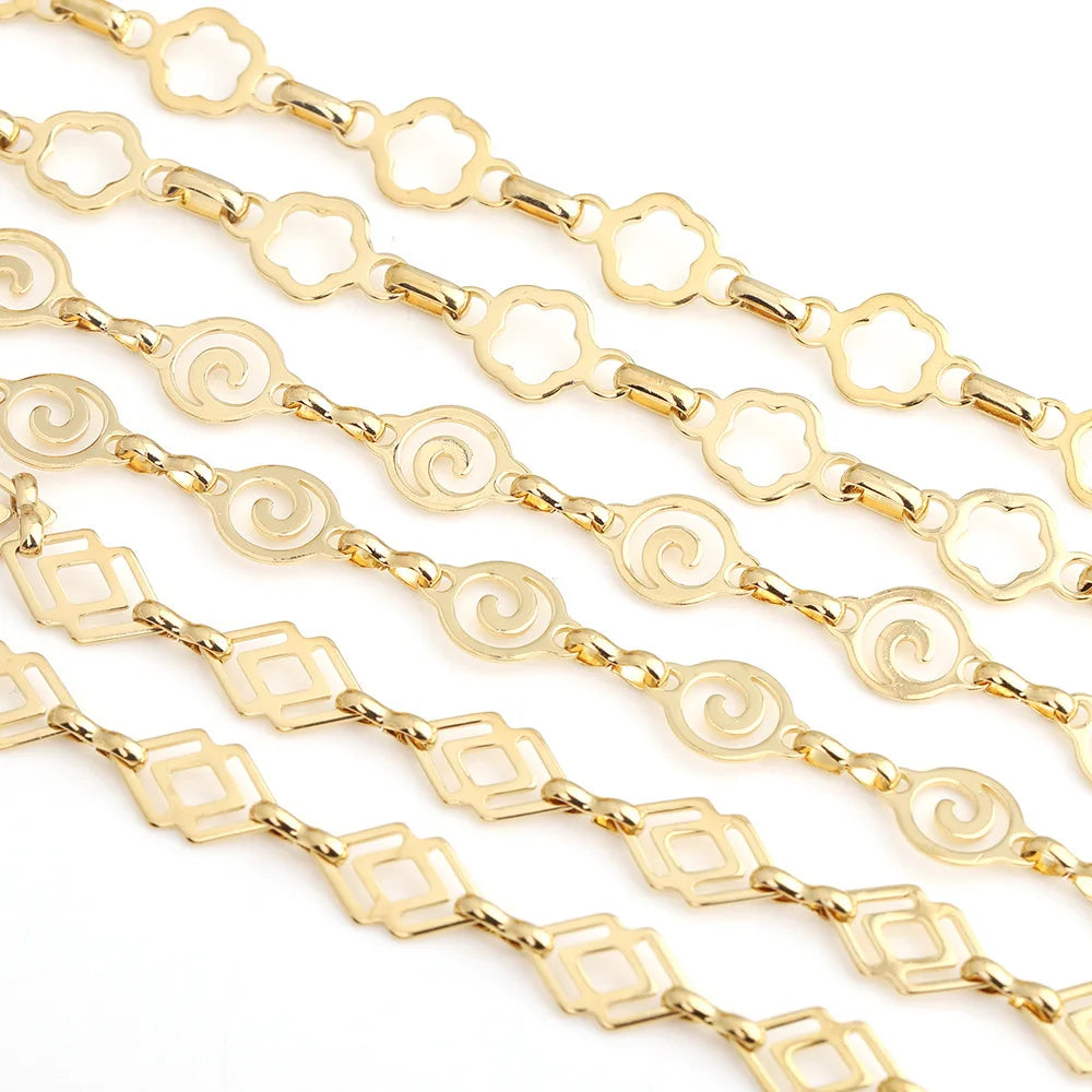 D647 Non Tarnish Wholesale Stainless Steel Spiral Chain Fade Resistant Accessories for DIY Necklace Bracelet Jewelry Making