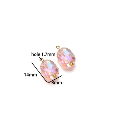 Handmade Fashion Jewelry 18k Gold Plated Stainless Steel Cylinder Charm Pendant for DIY Necklace Jewelry Making Accessories