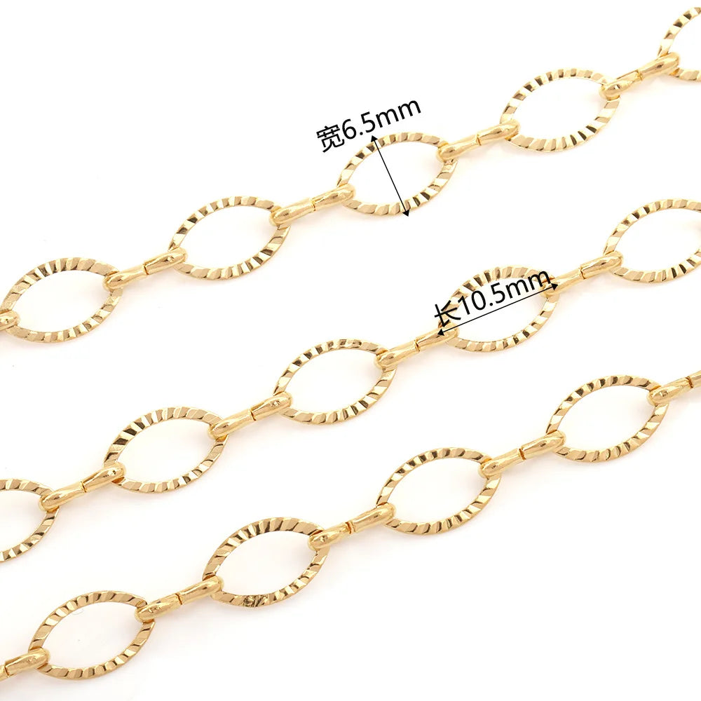 A839 Hot Sale 14K Gold Plated Stainless Steel Chain Jewelry,fashion Hollow Out Gold Chain for Necklace Bracelet Jewelry Making