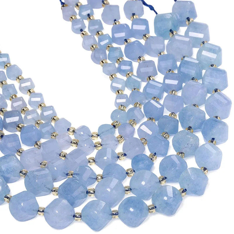 Faceted Helix Twisted 6mm 8mm 10mm Jade Agate Gemstone Beads, Cut Stone Obsidian Rose Quartz Bead for DIY Jewelry Making 18CM