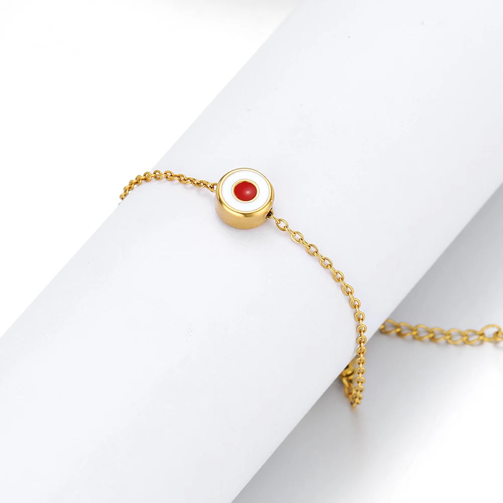 Factory Wholesale 18k Gold Plated Stainless Steel Enamel Spacer Bead Charms Pendant for Women Jewelry Necklace Bracelet Making