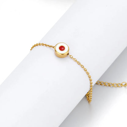 Factory Wholesale 18k Gold Plated Stainless Steel Enamel Spacer Bead Charms Pendant for Women Jewelry Necklace Bracelet Making