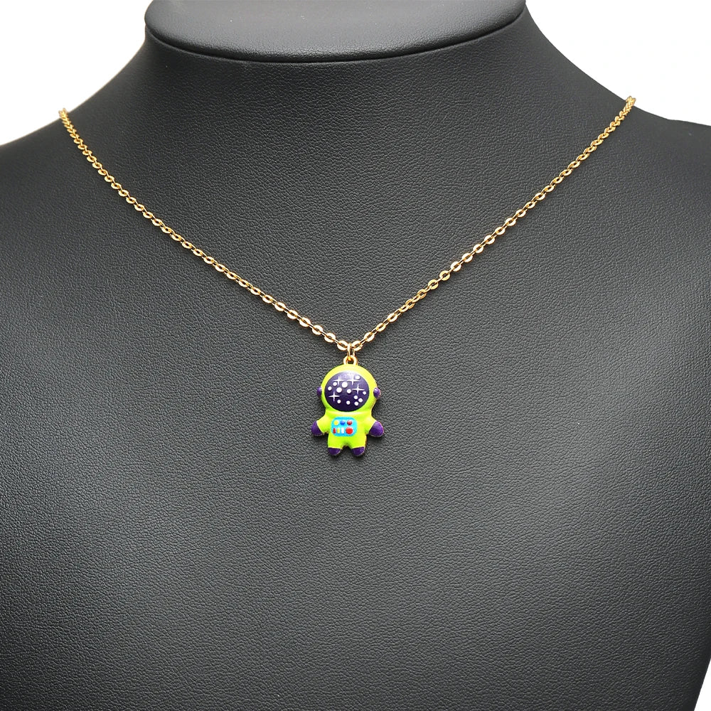 Enamel Penguin Shape 18K Gold Plated Stainless Steel Double Hole Charms for DIY Necklace Earring Making