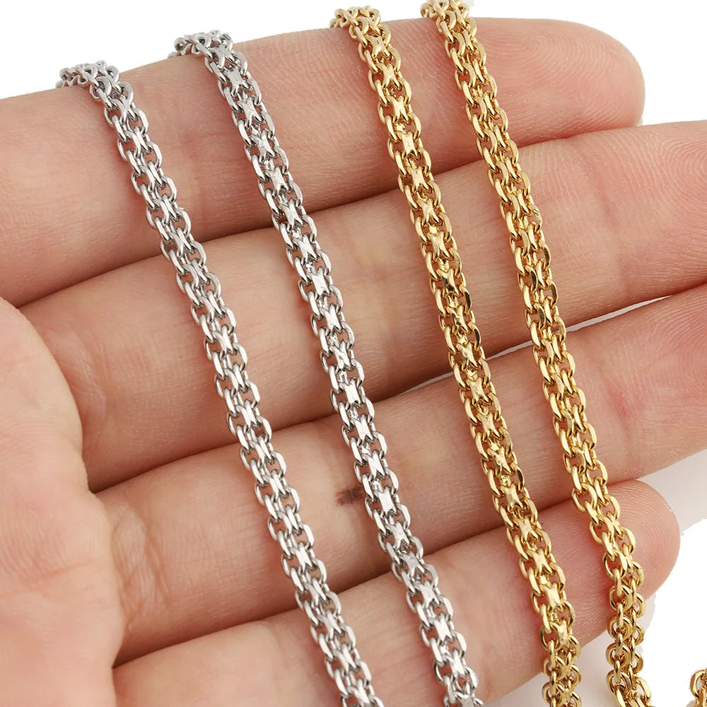 D813 Fashion Double Loop Chain Stainless Steel Bulk Thick Chain for Necklace Bracelet Jewelry Diy