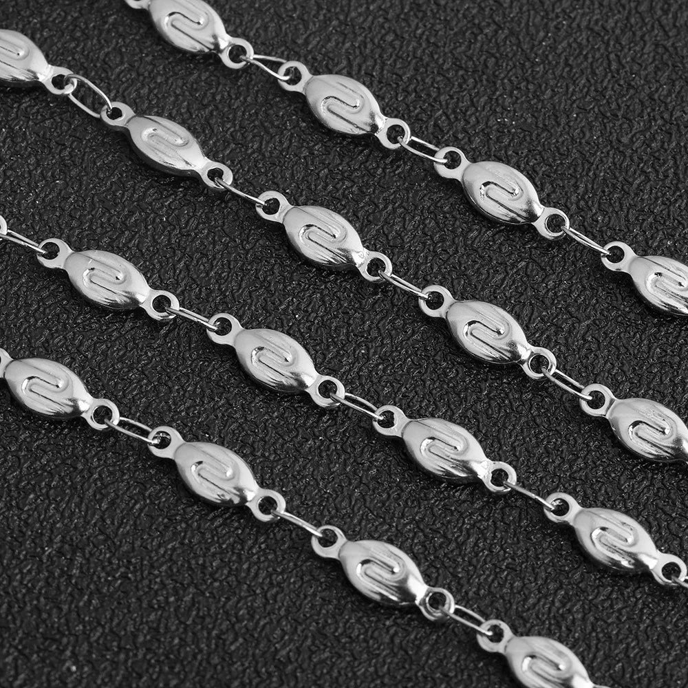 D514 Amazing Hot Stainless Steel Chain Necklace Bracelet Making Clover Flower Cross Block Chain for Diy Jewelry