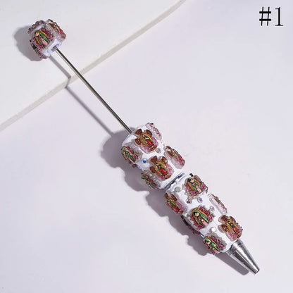Religious Figure Polymer Clay Beadable Pen Rhinestone Studded Ballpoint Pen for Journal Party Favor Wholesale Craft Gift Pen