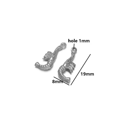 20pcs/bag Stainless Steel 18k Gold Plated Hollow Starfish Lobster Fish Shell Charms Pendant for DIY Jewelry Necklace Making