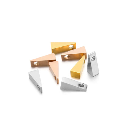 No Fade Stainless Steel Gold  Plated Charm Triangle-Shape Charm Pendant for Handmade Jewelry Necklace Making