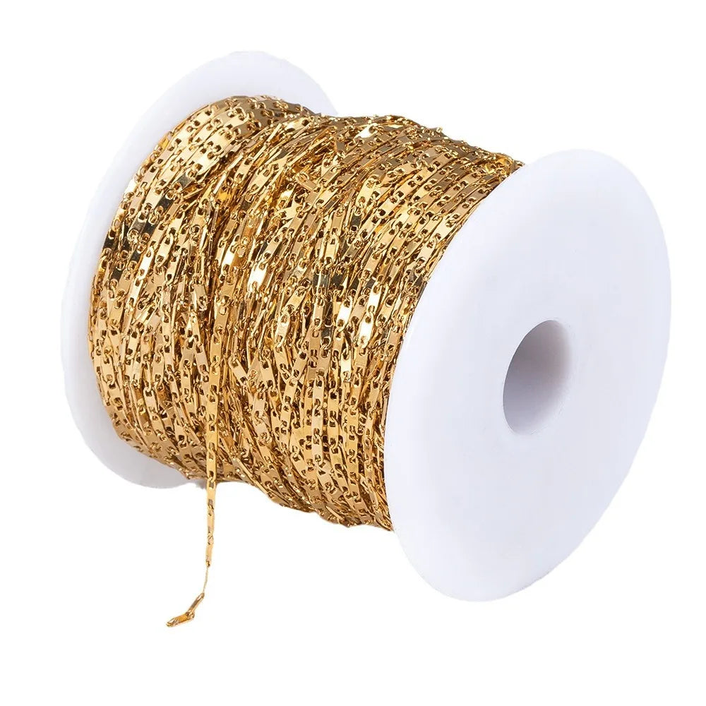 A2609 Fashion 18k Gold Plated Stainless Steel Chain 1.5mm Necklace Bracelet Jewelry Making Diy Findings