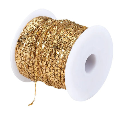 A2609 Fashion 18k Gold Plated Stainless Steel Chain 1.5mm Necklace Bracelet Jewelry Making Diy Findings
