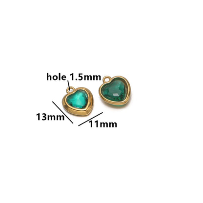 Fashion Stainless Steel 18k Pvd Gold Plated Heart Shaped Charms Pendant for DIY Jewelry Necklace Making