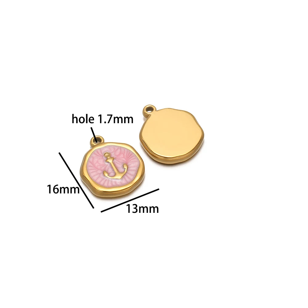 Factory DIY Charm 18k Gold Plated Stainless Steel Enamel Cross Dog Paw Pendant for Women Necklace Jewelry Making