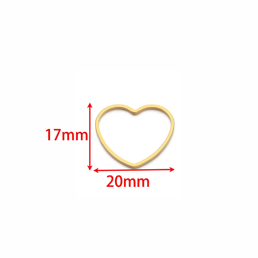 Best Selling Stainless Steel Gold  Plated Charm Heart-Shape Charm Pendant for DIY Jewelry Necklace Making