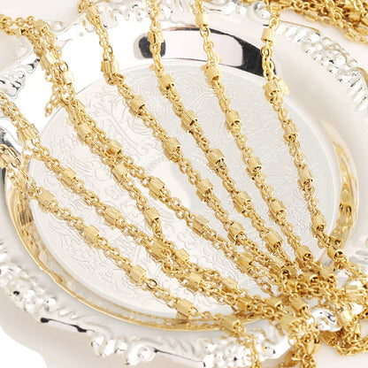 F057 304 Stainless Steel Cross Tube Chains Protective Coating Beads Chain Rosary for Jewelry Bag Chains Making