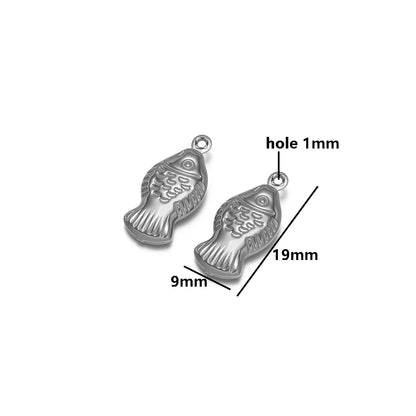 20pcs/bag Stainless Steel 18k Gold Plated Hollow Starfish Lobster Fish Shell Charms Pendant for DIY Jewelry Necklace Making