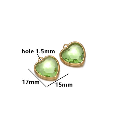 Fashion Stainless Steel 18k Pvd Gold Plated Heart Shaped Charms Pendant for DIY Jewelry Necklace Making