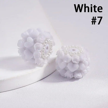 Acrylic Lucite Plastic Beads Luminous with Rose Flowers Frosted Hearts Valentine's Day White Pearl Chains 20MM Multi-Color