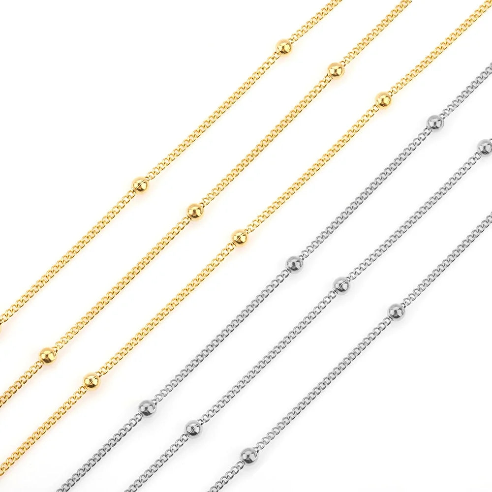 B353 Wholesale Price Chain Hot Selling Cuban Chain Necklace Beaded Chain for Making