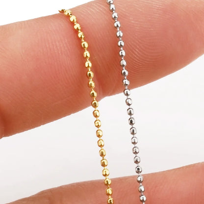 A2127 High Quality 19k Gold Bead Faceted Ball Chain Necklace Bracelet Jewelry Making Diy Stainless Steel Chain