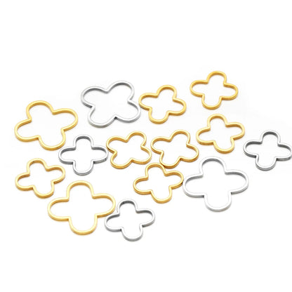 Trending Products Stainless Steel 18K Gold Plated Four Leaf Clover Charm Pendant for Jewelry Necklace Making Accessories