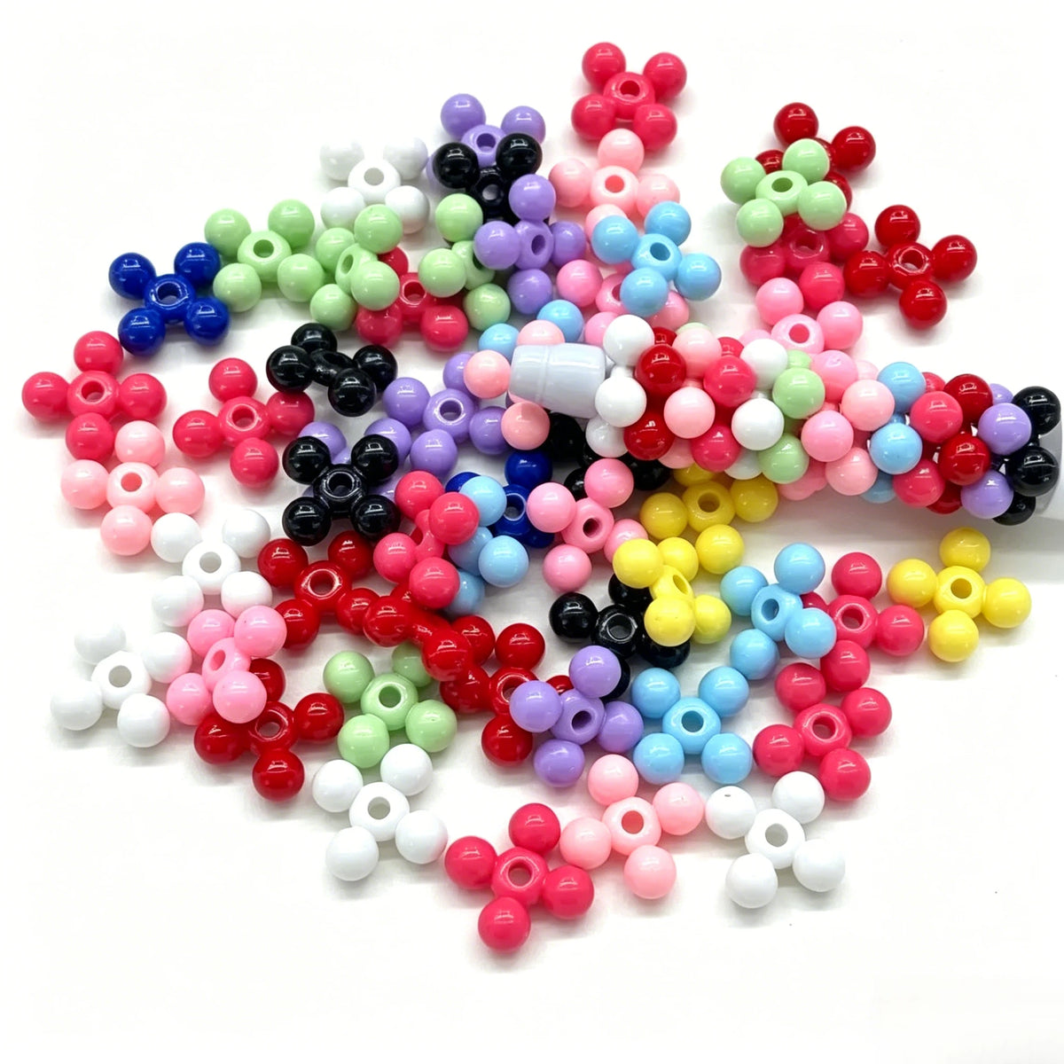 13*13MM Solid Color Acrylic Flower Spacer Beads for DIY Jewelry Making Handmade Crafts