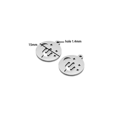 DIY Pendants Stainless Steel 18k Gold Plated Hollow Cactus Butterfly Star Sun Eyes Charm Pendants for Jewelry Necklace Making