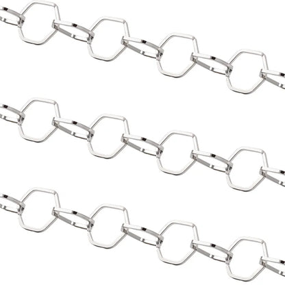D349 Men's Necklace Hexagon Shape Connectors Hollow Link Chain No Fade Stainless Steel Chain Punk Jewelry Accessories
