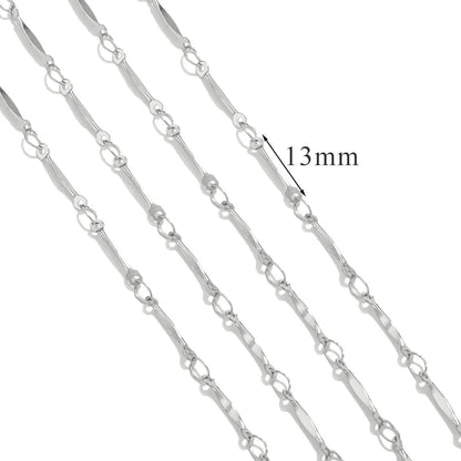 A2913 Fashion 18k Gold Plated Stainless Steel Chain Silver Necklace Bracelet Bulk Chain for Jewelry Diy Making