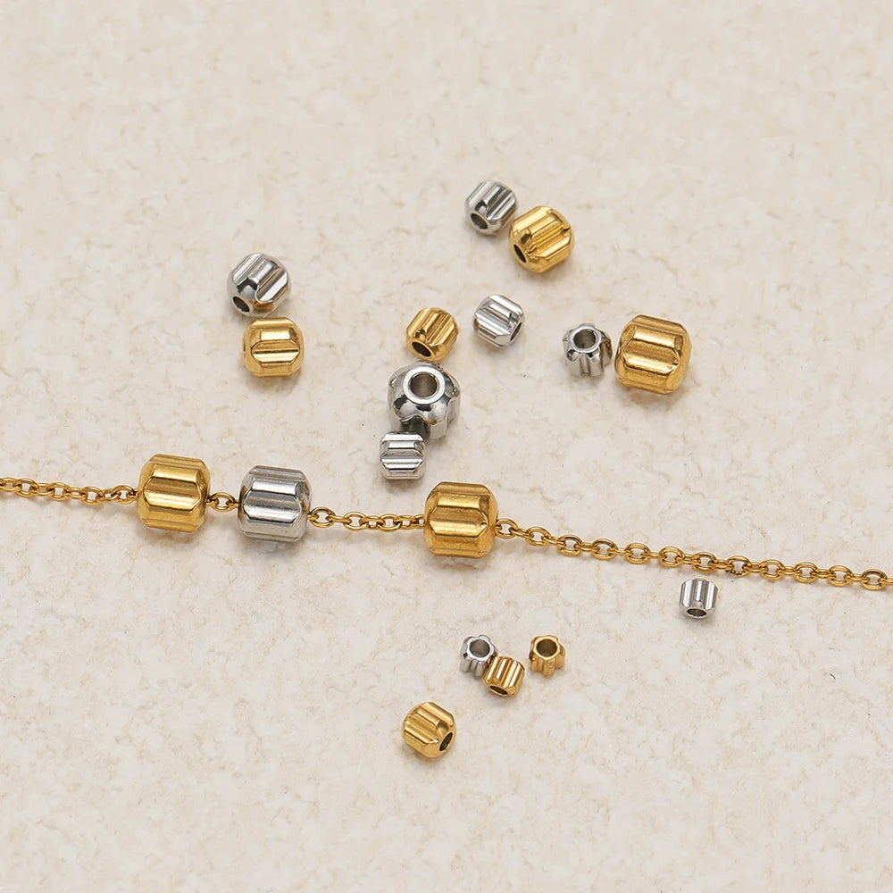 Stainless Steel 18k Pvd Gold Plated Spacer Beads for Necklace Bracelet Jewelry Making Jewelry Findings & Components