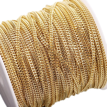B359 18kgold Gold Grinding Chain Fashion Cuban Chain Punk Chain Luxury for Men Wearing