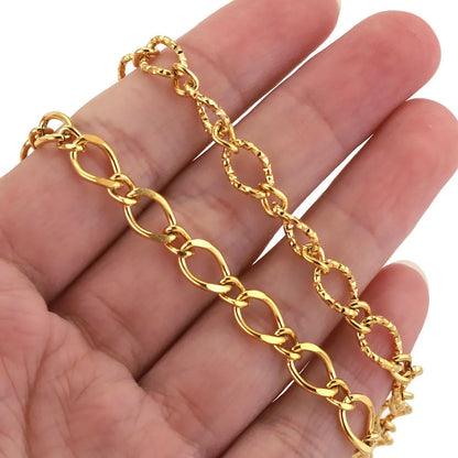 A1197 High Quality Stainless Steel Chain 18k Gold Plated Non Tarnish Necklace Bracelet Chain Jewelry