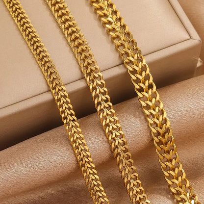 D105 Ins Hot Fashion 18k Gold Plated Stainless Steel Chain Double Necklace Bracelet Making Roll Chain