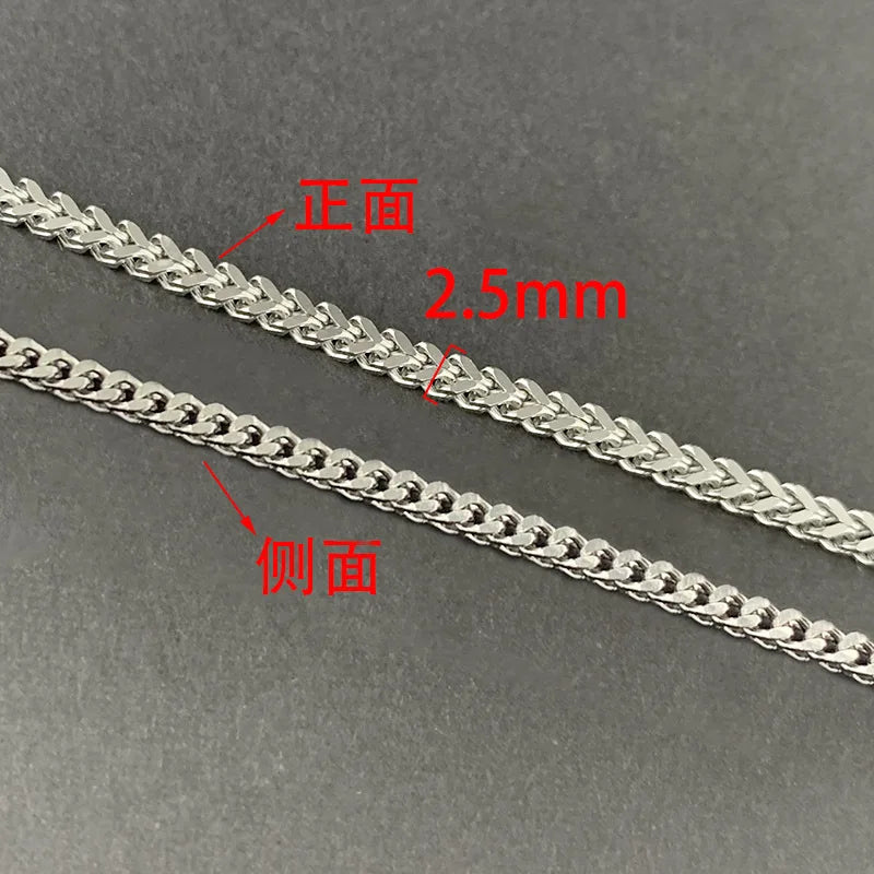 B2114 Multi Size Cuban Chain Silver Plating Chain 2.5mm 3mm 6mm Stainless Steel Jewelry Chain